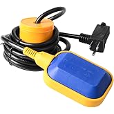 GUETNEU Universal Tethered Float Switch With Counterweight 15A, 110~250V AC | Piggyback Style Plug, 10 Feet Cord, Ideal for Water Tanks, Sewage Pumps, Septic Tank Pumps, and More