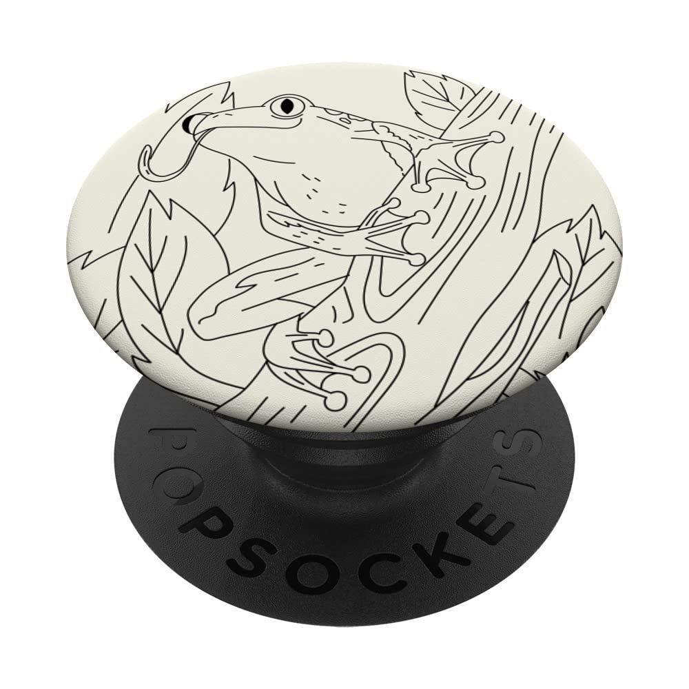Frog Aesthetic Line Art Abstract Minimalistic Pastel PopSockets Swappable PopGrip
