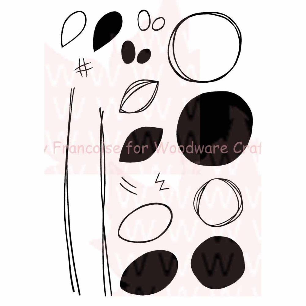 Woodware Francoise Collection-Clear Magic-Doodle Flower, 210 x 110