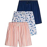 Real Essentials 3-Pack: Boy's Swim Board Shorts Trunks with Drawstring Beach UPF Swimwear Surf Swimming Short for Boys