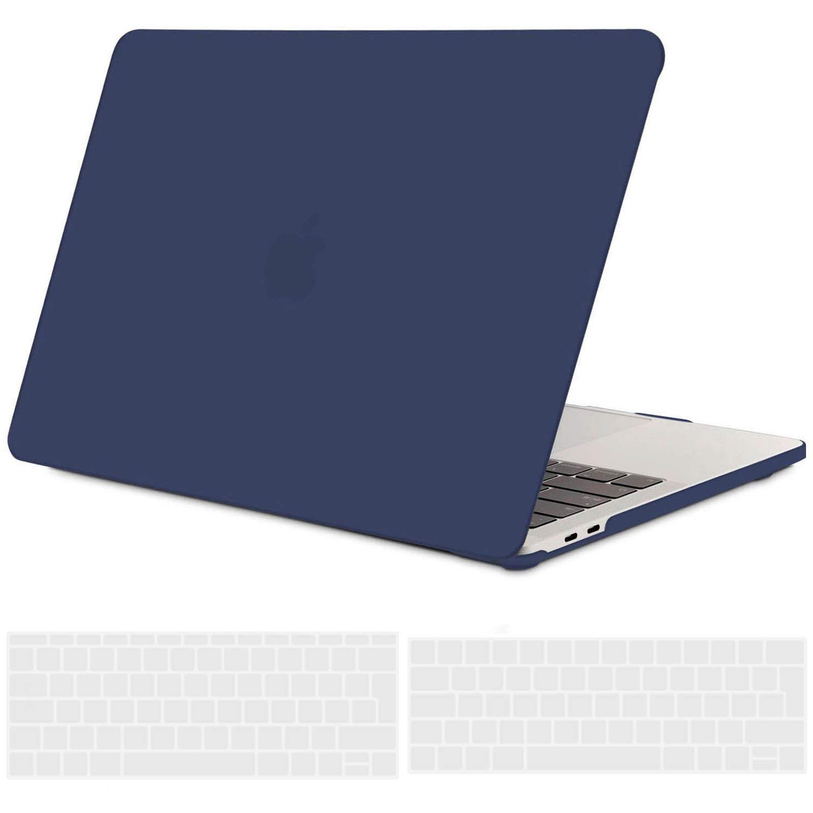 TECOOL Case compatible with MacBook Pro 13 inch 2016-2022 (M2 M1 A2338/A2289/A2251/A2159/A1989/A1706/A1708), Plastic Snap On Hard Shell Cover & UK EU Keyboard Protector, Navy Blue (Matte)
