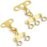 Necklace Layering Clasps 14K Gold Necklace Separator for Layering Connectors for Multiple Necklaces(2 PCS)