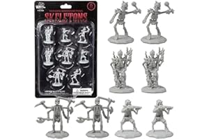 Monster Protectors 8 Unpainted Fantasy Skeleton Mini Figures- All Unique Designs- 1" Hex-Sized Compatible with DND Dungeons and Dragons & Pathfinder and All RPG Tabletop Games