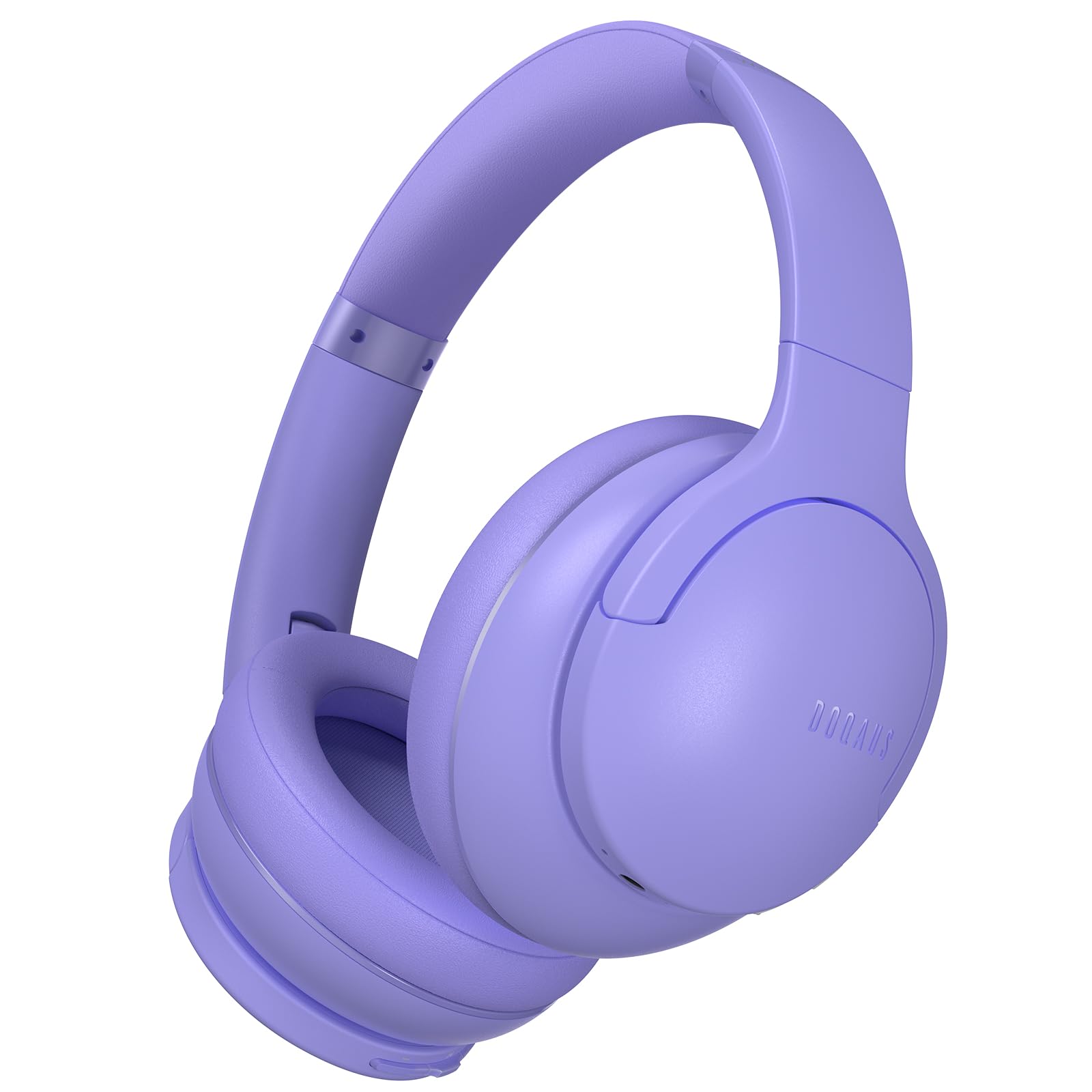 DOQAUS Bluetooth Headphones Over Ear, 90H Playtime, 3 EQ Mode, HiFi Stereo Bass Wireless Headphones with Mic, Soft Earmuff, Foldable for Phone/PC (Lilac)