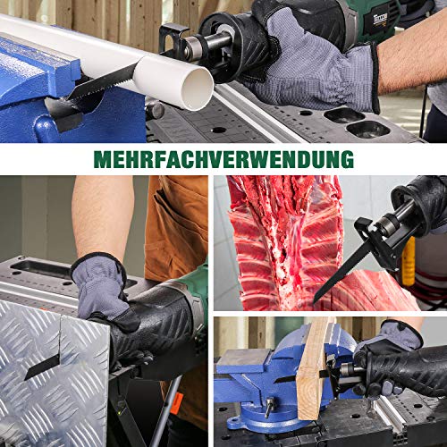 Säbelsäge, Universalsäge(1050 Watt, inkl. 2 x Säbelsägeblatt für Holz, 1x Säbelsägeblatt für Metall, Schnitthub 28 mm… – Bild 8