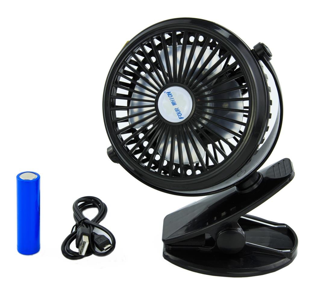 USB Portable Home Desk Fan Small Rechargeable Battery Operated 3 Speeds