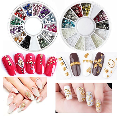 LoveOurHome Nail Art Tools Equipment Nail Stamping Templates Plate Rhinestones Decorations Dotting Pen Sticker Decal Manicure Kits - Thumbnail 2