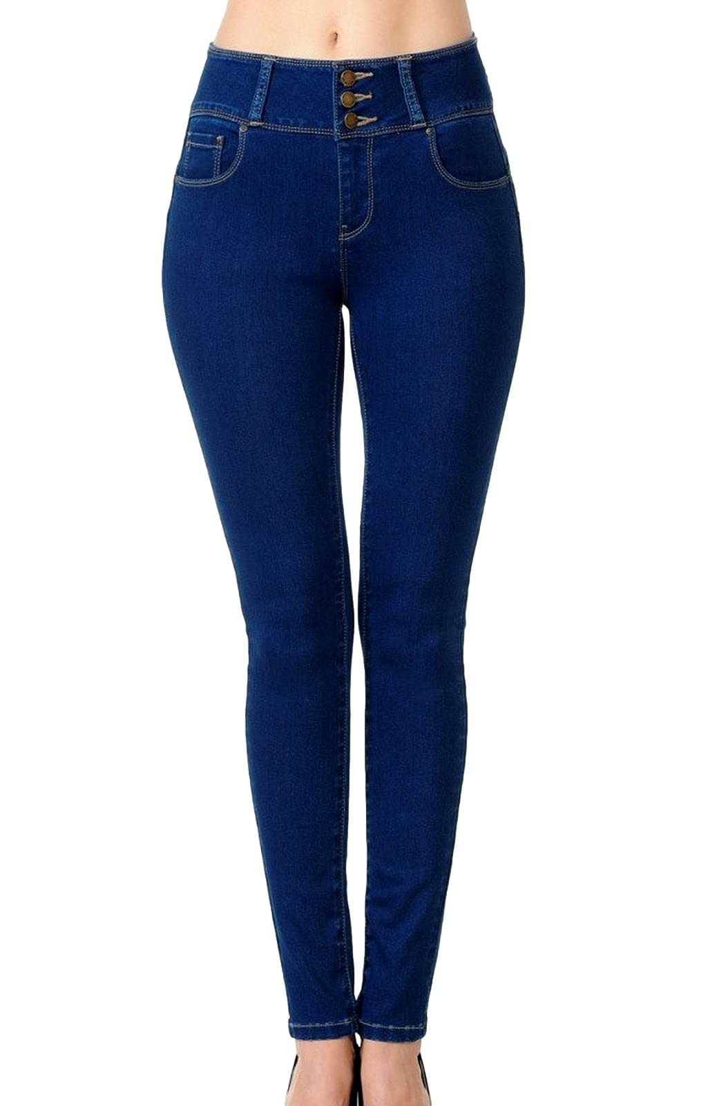 Photo 1 of wax jean Women's High-Rise Push-Up Super Comfy 3-Button Skinny Jeans 5/27 Dark