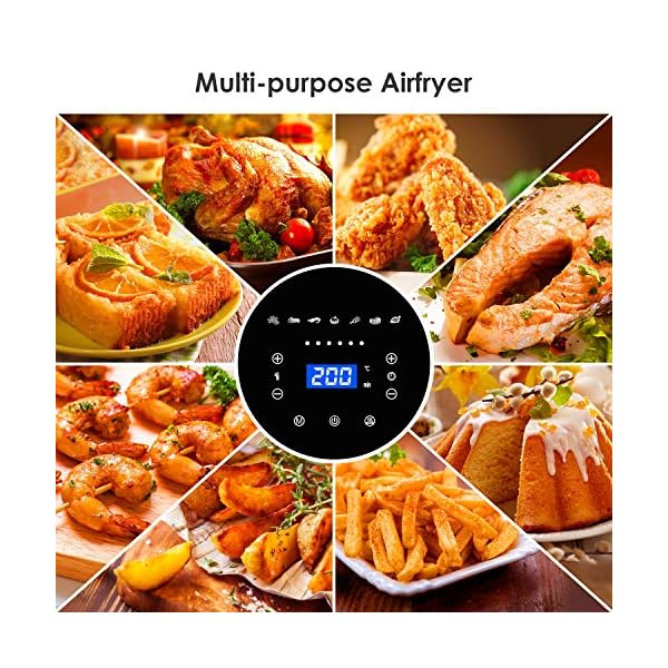 Hosome-Air-Fryer-Airfryer-for-Home-Use-45L-Healthy-and-Oil-Free-Cooking-1400W-Rapid-Heating-Digital-Touchscreen-with-7-Preset-Menus-Keep-Warm-Timer-and-Adjustable-Temperature-Control Hosome Air Fryer, Airfryer for Home Use 4.5L Healthy and Oil-Free Cooking, 1400W Rapid Heating Digital Touchscreen with 7 Preset Menus, Keep Warm, Timer and Adjustable Temperature Control