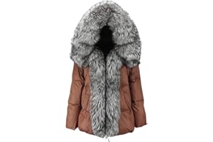Fashion Winter Women Real Fox Fur Coat Natural Collar Thick Warm Hooded Duck Down Jacket Outwear Female Loose-gVc