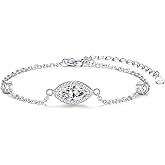 Urn Bracelet for Ashes for Women 925 Sterling Silver - Cremation Paved Oval Cubic Zircon/Opal/Infinity Heart Rose Gold Memorial Jewelry Bereavement Keepsake Locket Gifts for Loss of A Loved One