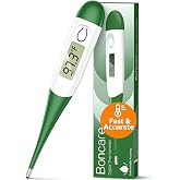 Boncare 10 Seconds Oral Thermometer for Adults and Kids, Dark Green | Accurate &amp; Safe, Rectal Digital Thermometer for Baby, Fever Alarm