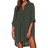 Ekouaer Beach Cover Ups for Women Bikini Swimsuit Coverup Beach Dress Shirt