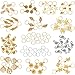 TecUnite 120 Pieces Hair Braid Rings Metal Hair Cuffs Copper Hair Dreadlocks and Pendant Charms Hair Clip Headband Accessories (Gold)