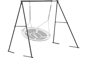 YOROVENT 440lbs Swing Stand A Frame Heavy Duty, 71” Height Full Metal Swing Frame,Anti-Rust and All Weather Resistance,Suit Saucer Swing,Swing Chair for Kids in Backyard,Outdoor (Black Frame Without Swing)