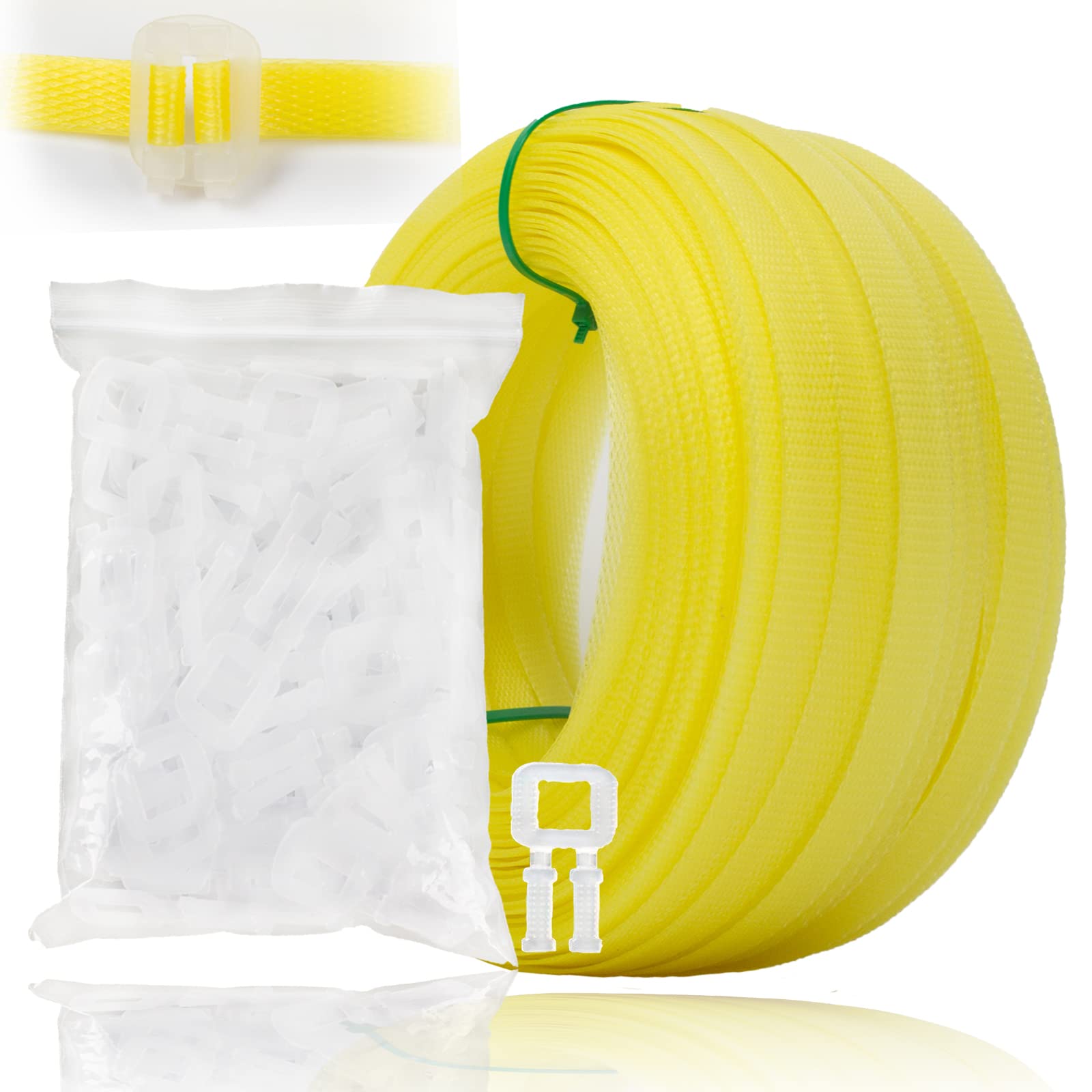 Box Strapping Tool Kit - 13mm x 100M Plastic Strapping Banding with 100pcs Plastic Buckles, 150kg Break Strength