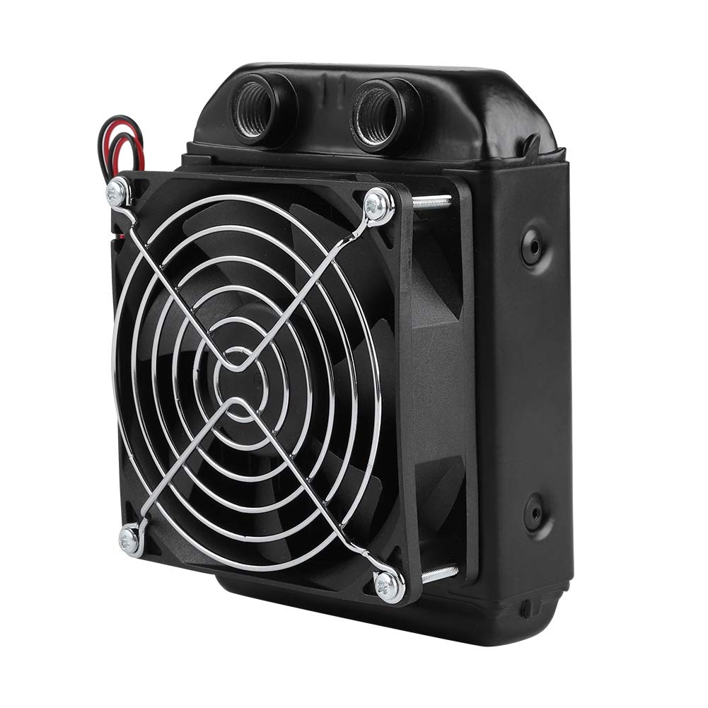 ASHATA Water Cooling Radiator, 90mm 8 Tubes Heat Exchanger Fan Faster Heat Dissipation Water Cooling Radiator Fan with Water Separator for Computer Water Cooling System,Industrial Equipment