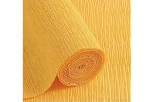 LCREATE LCREATE LCREATE Crepe Paper Roll 8.2ft Long 17 Inch Wide for Wedding Ceremony Various Large Festivals Decoration (26- Yellow)