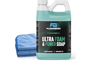 Flowgenix Ultra Foam & Power Foaming Car Wash Soap - Pressure Washer Foam Cannon Car Soap Shampoo - Made for Cars, Trucks, Motorcycles, RVs & More (Apple Scent) - Incl 2 Microfiber Towels