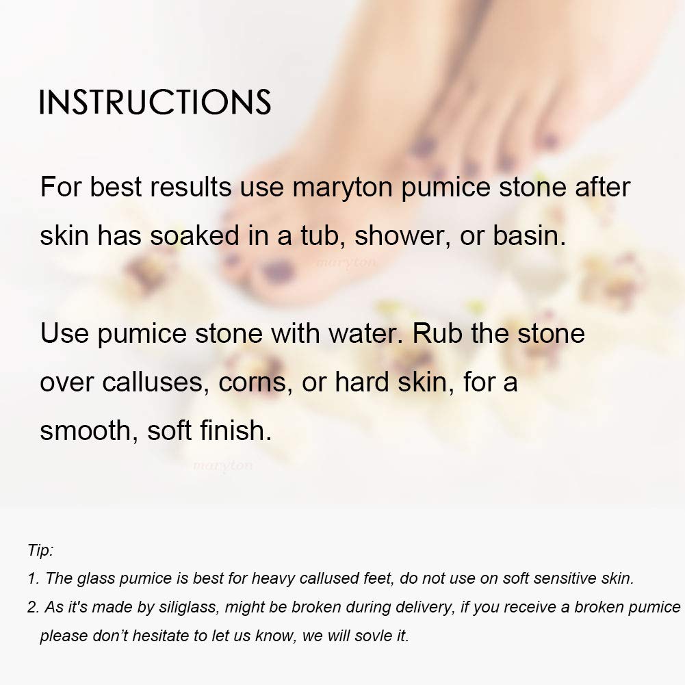 Glass Pumice Stone for Feet, Callus Remover and Foot scrubber & Pedicure Exfoliator Tool Pack of 2: Beauty