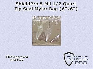 Mylar Bags Odor-Proof 1/2 Quart Ziplock (6