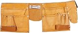 NTI Tan Leather Tool Belt 11 Pockets Work Pouch Apron Carpenter Nail Holder view 2