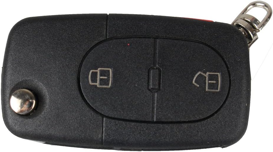 Amautolucky 3 Button Panic Folding Remote Key Fob Case for Audi A3 A4 S4 Uncut Key Shell
