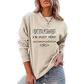Grandma Sweatshirt For Womens, I Don't Spoil My Grandkids Print Long Sleeve Crew Neck Graphic Pullover Sweatshirt