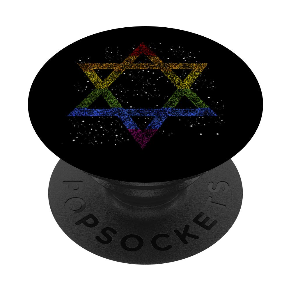Gay Lesbian Rainbow Flag LGBTQ Pride Gift Star Of David LGBT PopSockets PopGrip: Swappable Grip for Phones & Tablets