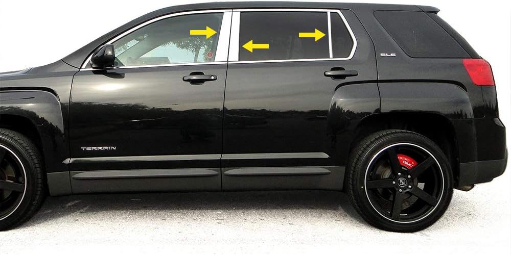 Amazon Com Made In Usa Compatible With 2010 2017 Gmc Terrain 6pc Stainless Steel Chrome Pillar Post Trim Automotive