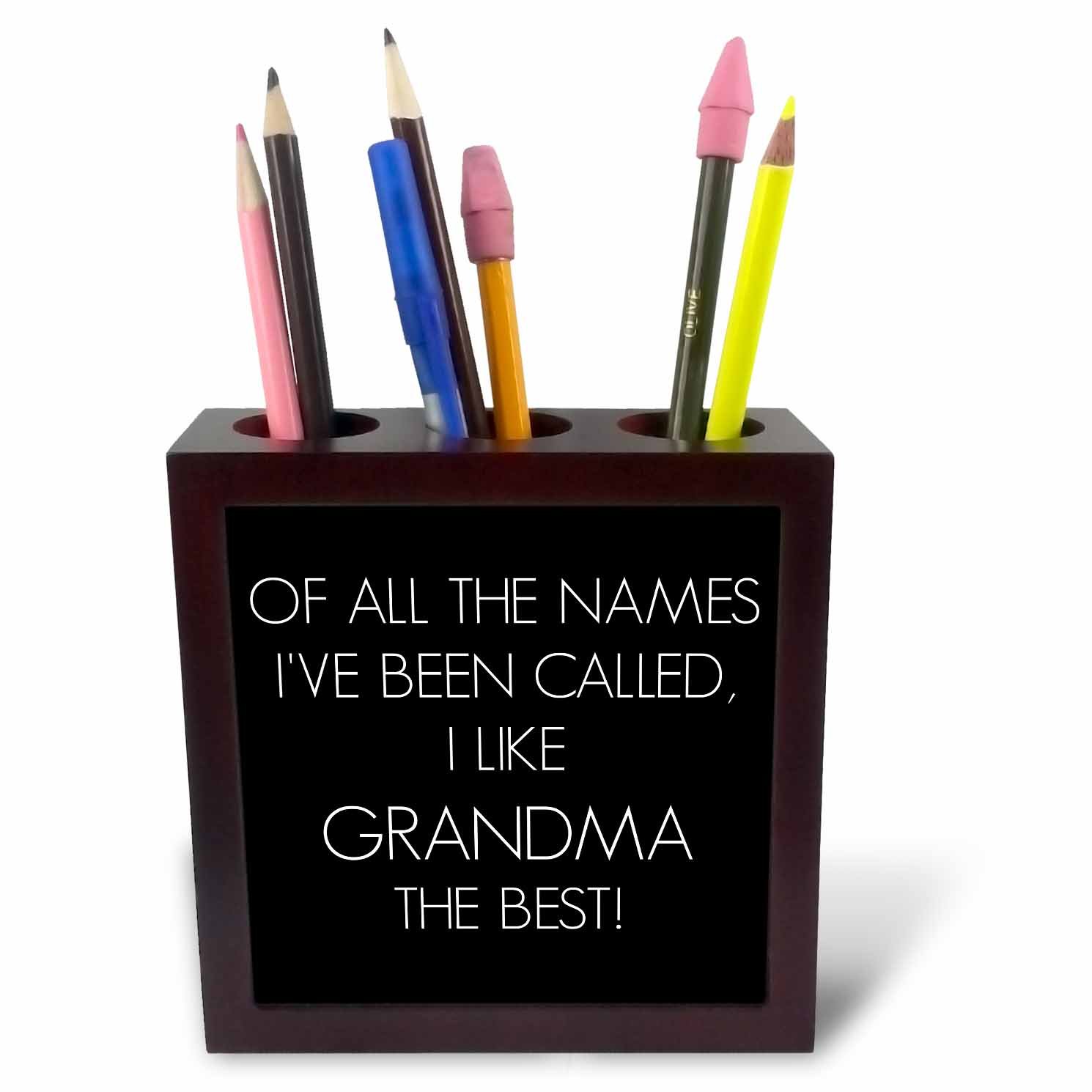 3dRose Names I've Been Called I Like Grandma The Best-Tile Pen Holder, 5-Inch (Ph_220150_1), 5 Inches