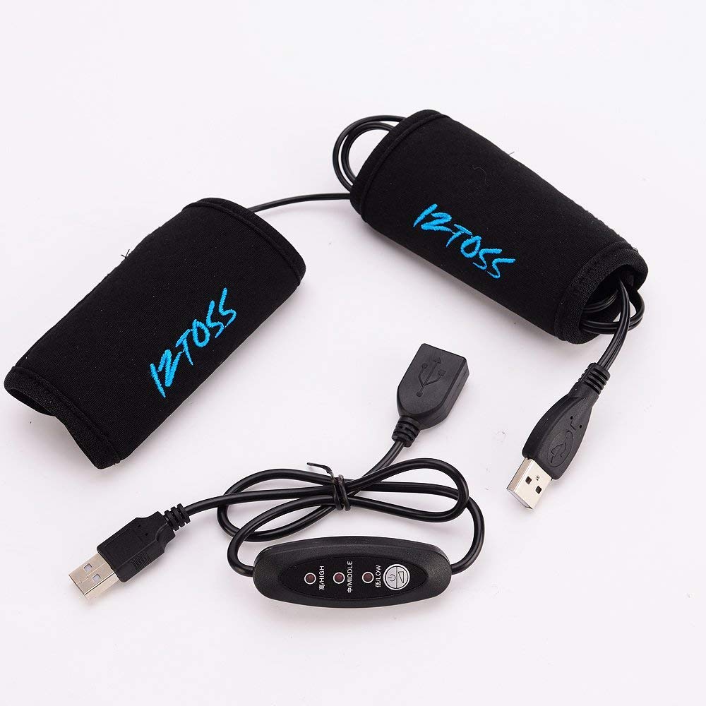 Carviya Winter Motorcycle ATV Scooter USB Heated Grips Handlebar 7/8"-11/5"(22-30mm) Warmer Sleeves with Switch to Control Temperature