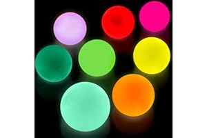 8Pcs Glow in the Dark Sticky Balls for Ceiling – 2" Reusable Neon Glow Ball (After Light Exposure) – TPR Sensory Squishy Ball