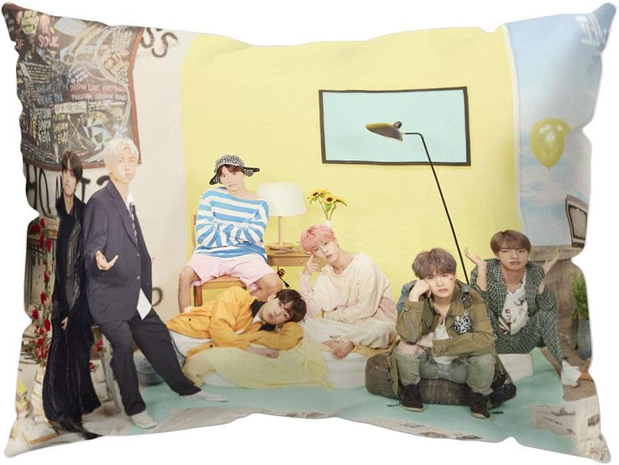 Tiyila KPOP BTS Pillow Case DONT WAKE ME UP Rectangle Cushion Cover Home Decor(H04)