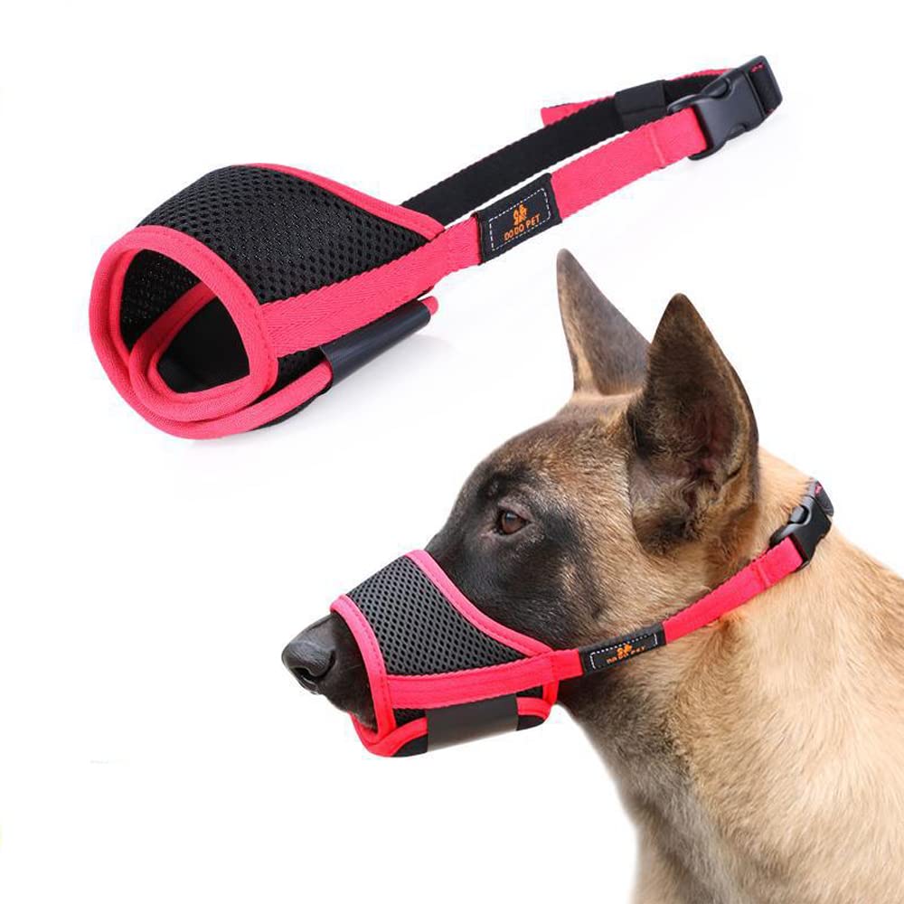 DZOZO Dog Muzzle Nylon Mesh Breathable Dog Mouth Cover Soft Mesh Muzzle Breathable Dog Muzzle Dog Training Muzzle Prevent for Barking Biting Pet Mouth Cover Adjustable Dog Muzzle Mouth Cover