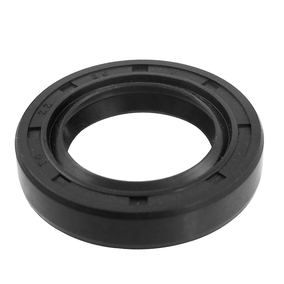 sourcingmap Oil Seal, TC 22mm x 35mm x 7mm Nitrile Rubber Cover Double Lip with Spring for Automotive Axle Shaft, Black Pack of 1