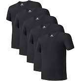 DAVID ARCHY Men's Bamboo Rayon Breathable Crew Neck Undershirts 3/5 Pack | T-Shirts is Moisture-Wicking, Cooling, Soft and Lightweight, Stay-Tucked Fit for Layering, Work and Casual Wear