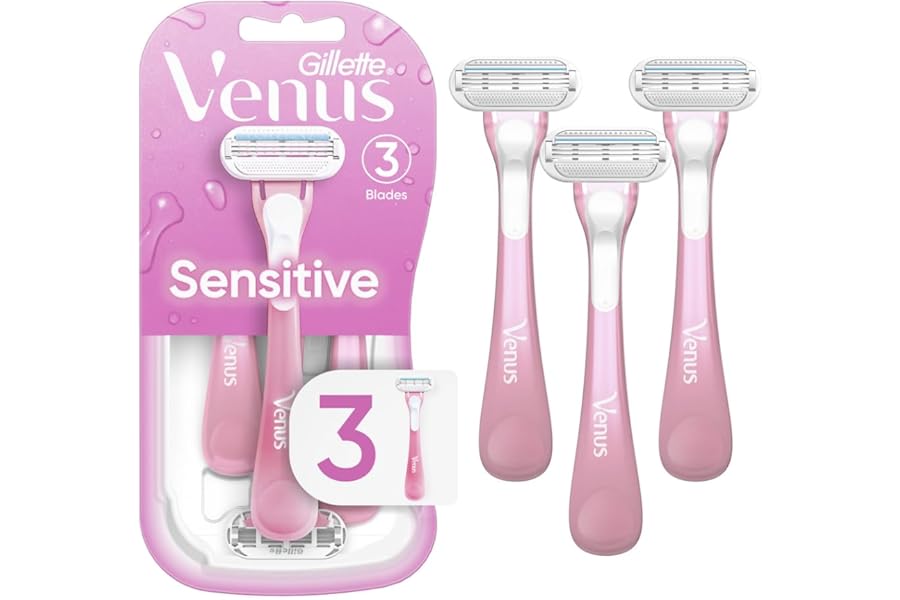 Gillette Venus Sensitive Women’s Disposable Razors – Single Package of 3 Razors