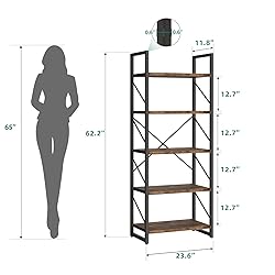 YITAHOME 5 Tiers Bookshelf, Artsy Modern
