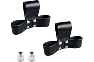 INCREWAY 2PCS Black Leather Axe Holder Hammer Holster, Rustic Black Hammer Holders, Hatchet Carrier, Heavy-Duty Belt Loop She