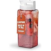 Lustroware SlideServe Slim Airtight Pitcher - 2.1L (70oz), Heat Resistant, BPA-Free SAN Plastic, Space-Saving, Made in Japan - White