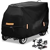 Upgraded Mobility Scooter Storage Cover 600D, Heavy Duty Oxford Fabric Electric Scooter Cover with Waterproof Strip, Water Resistant, Anti-UV (Black, XL - 56" x 27" x 39")