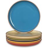 MORA Ceramic Artisan Matte Plates Set, 7.8 in - Set of 6 - The Dessert, Salad, Appetizer, Small Dinner etc Plate. Microwave, Oven, and Dishwasher Safe, Scratch Resistant. Kitchen Porcelain Dish