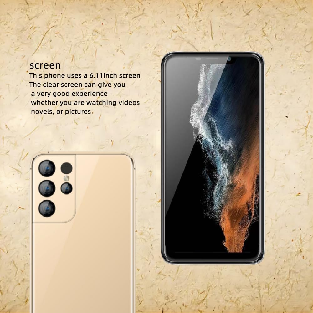 Unlocked Cell Phone，s22u，Android Smartphone ，Dual SIM Card，1GB RAM 16GB ROM，Only Supports Dual SIM Card Frequency Band of 3GWCDMA ：850/2100MHZ，6.11 inch Screen9(Blue)