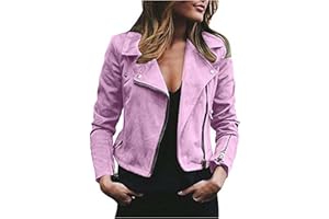 SEAOPEN Womens Faux Suede Leather Jacket 70s Hippie Clothes Lapel Tassel Cardigan Solid Long Sleeve Coat Fringe Outwear