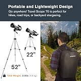 Celestron Travel Scope 70 DX Refractor Telescope with Backpack Digiscoping view 5