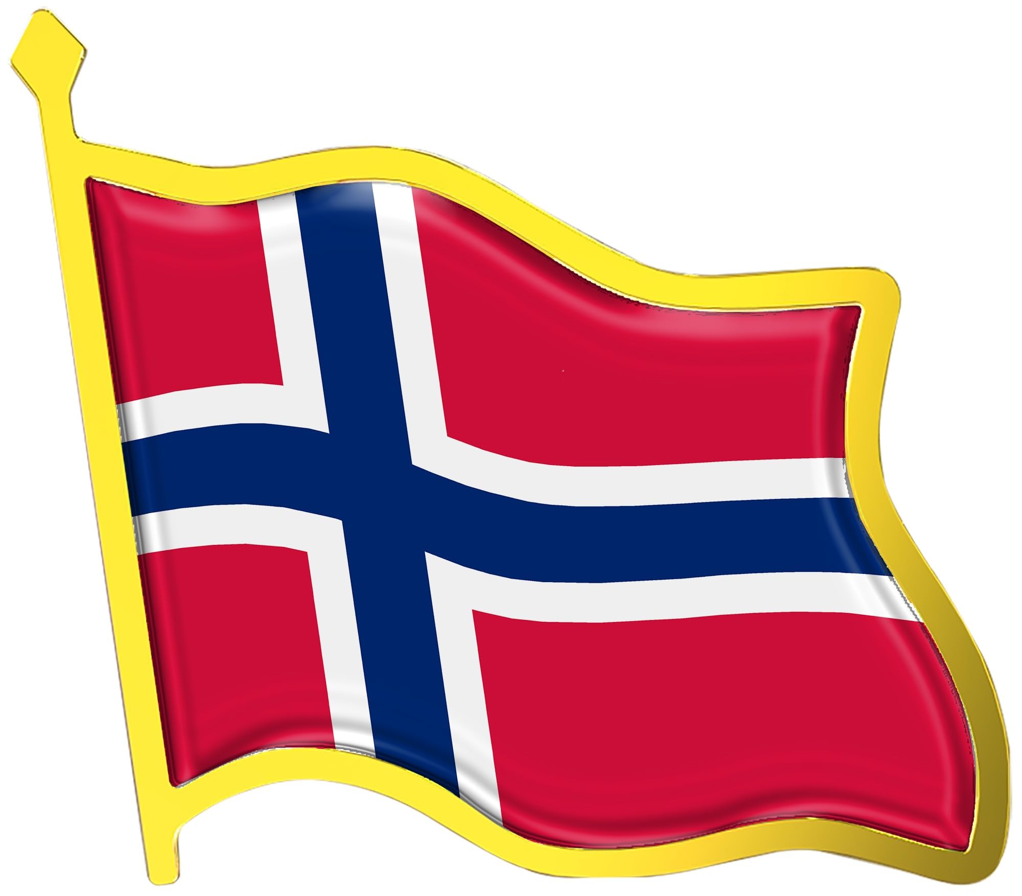 Norway Flag Lapel Pin - Enamel Metal National Badge