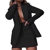 LROSEY Women Skirt Suit Sets 2 Piece Outfits Blazer Jacket High Waisted Mini Skirts Suits for Casual Business Teacher