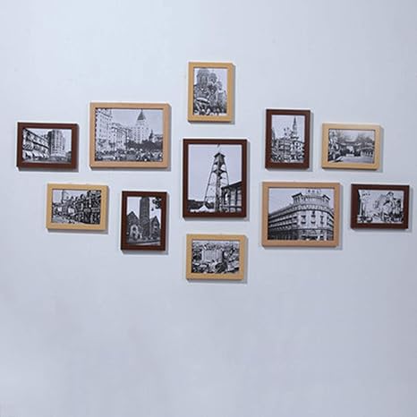 Amazon Co Jp フォトフレーム壁の組み合わせ写真壁掛け11フレーム 大きなフレームストリップ 1 1設置図付き サイズ 140 78cm 白 黒 赤 青 ピンク 木色 茶色 家電 カメラ