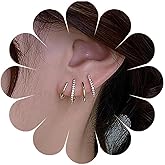 Andiyace Bohemian Crystal Claw Earrings Climber Claw Earring Vintage Cz Claw Earrings Gold Ear Crawler Earring Multi Hoop Stud Earrings Jewelry for Women